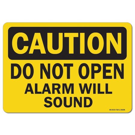 SIGNMISSION OSHA Caution Sign, Alarm Will Sound, 24in X 18in Aluminum, 18" W, 24" L, Landscape OS-CS-A-1824-L-19108